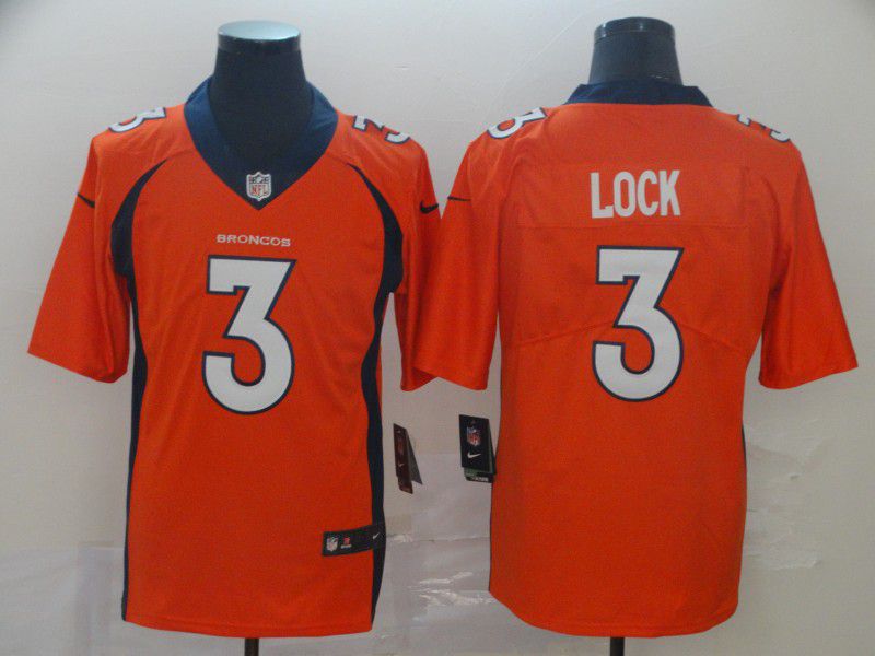Men Denver Broncos #3 Lock Orange Nike Vapor Untouchable Limited Player NFL Jerseys